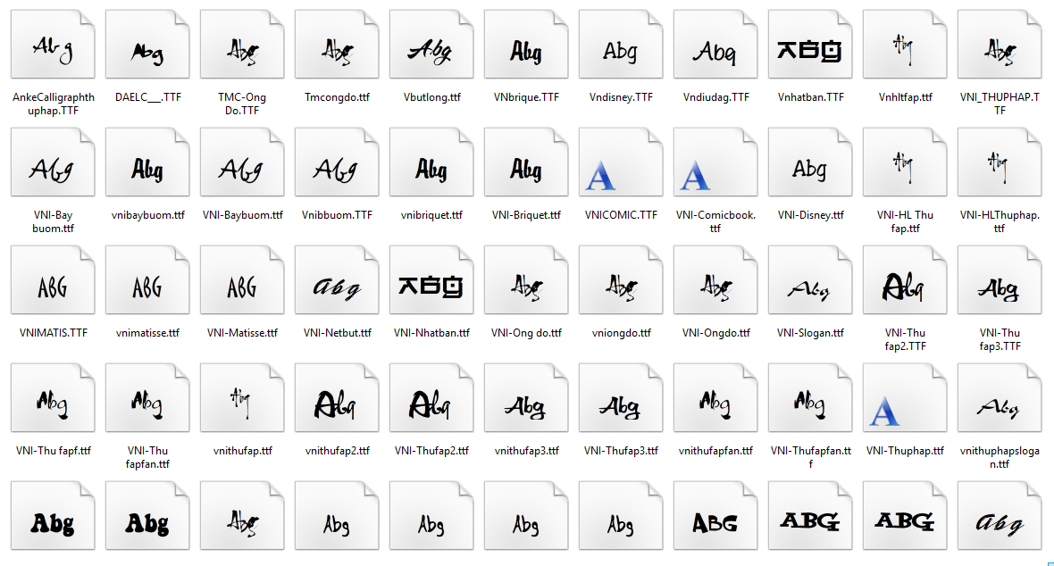 Download trọn bộ Font chữ đẹp Việt hóa - Font VNI, Thư pháp, Unicode