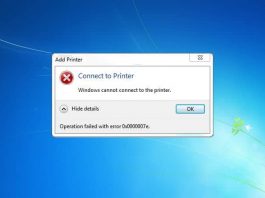 Fix lỗi Operation failed with error 0x0000007e